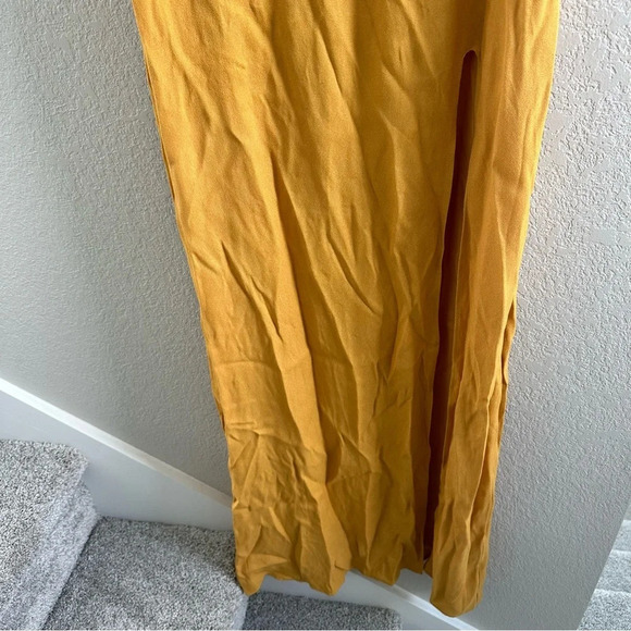 Reformation Harlow maxi slip dress in ochre - Picture 6 of 11
